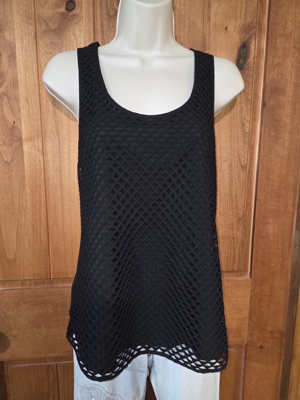 Banana Republic Black Mesh Front Tank Top‎